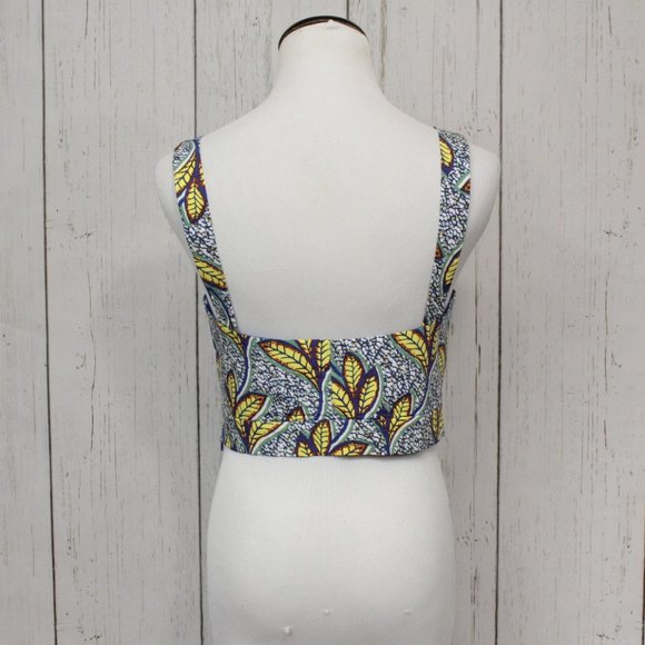 Zara Bustier Leaves Crop Top L - Picture 3 of 10
